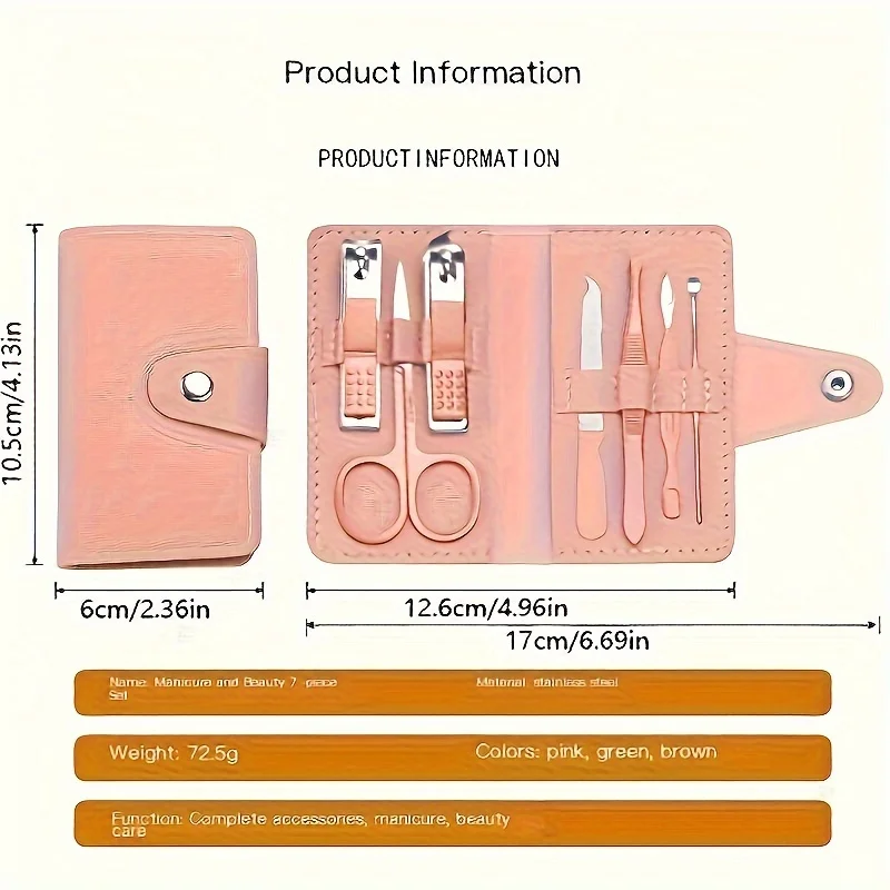 7/30pcs Manicure Set Nail Clipper toenail clippers pedicure tools, Suitable for Travel Manicure Kit Multifunction Nail Tools 6