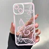 Pink Butterfly Pattern Phone Case For iPhone 16 14 13 12 11 15 Pro Max 7 8 Plus XS XR X SE 2022 Personalized Border Soft Cover 1