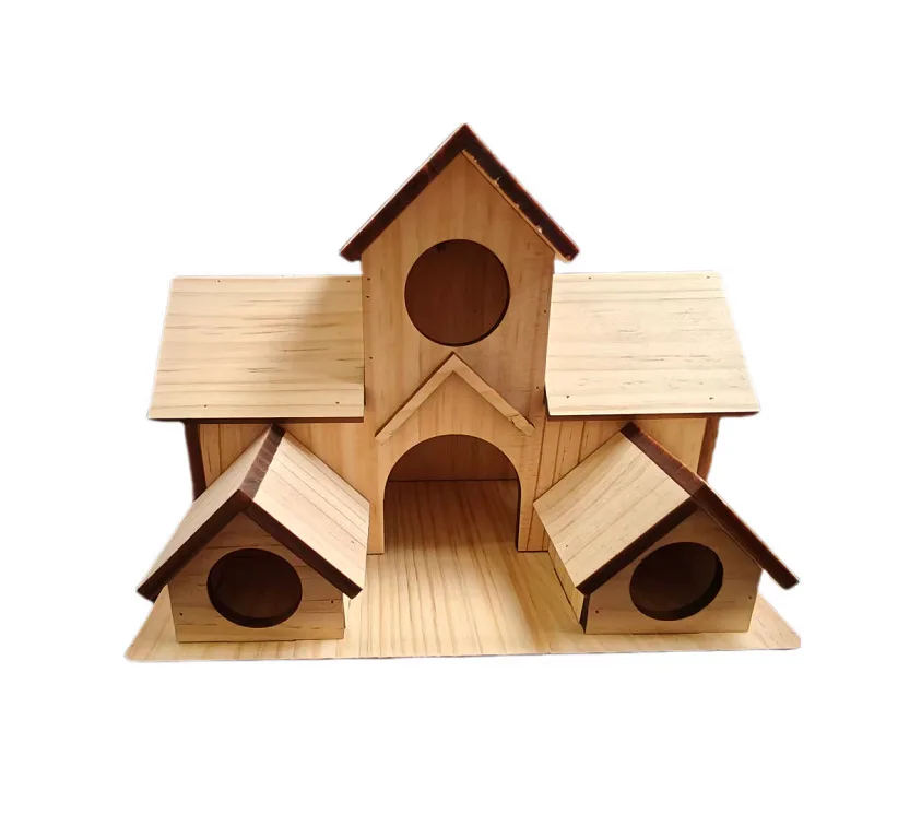 ตัวเลือกสินค้า Rustic Bird House สวนไม้ธรรมชาติแขวนกลางแจ้ง Feeder Villa Nest Handmade กันน้ําตกแต่งสําหรับนกป่า Habitat