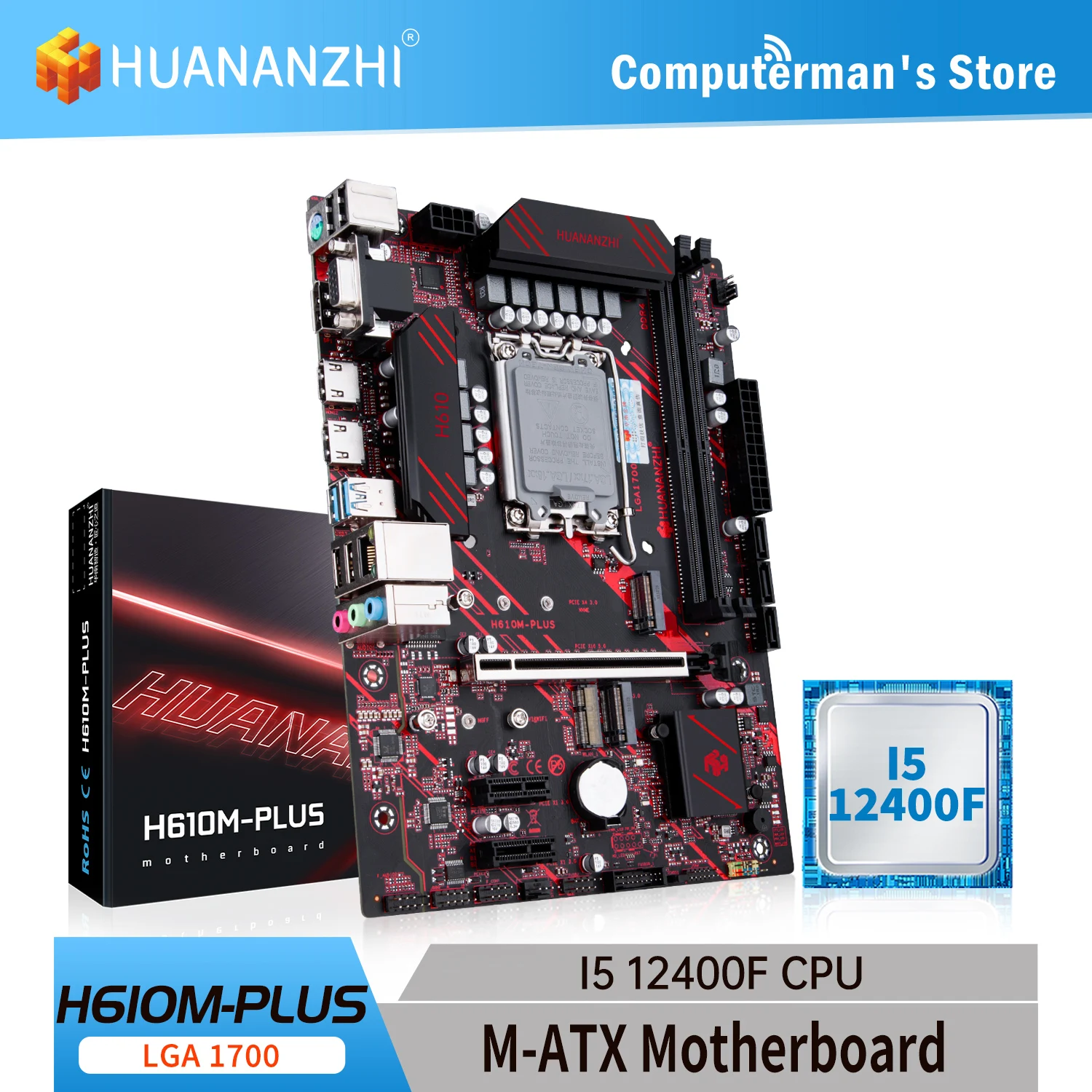 HUANANZHI-H610M-PLUS-Motherboard-M-ATX-with-Intel-Core-i5-12400F-LGA ...