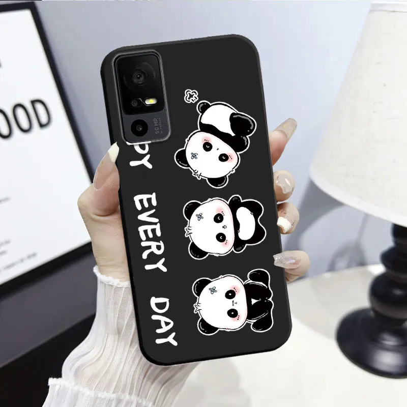 Panda Floral Soft Silicone Shockproof Phone Back Cover