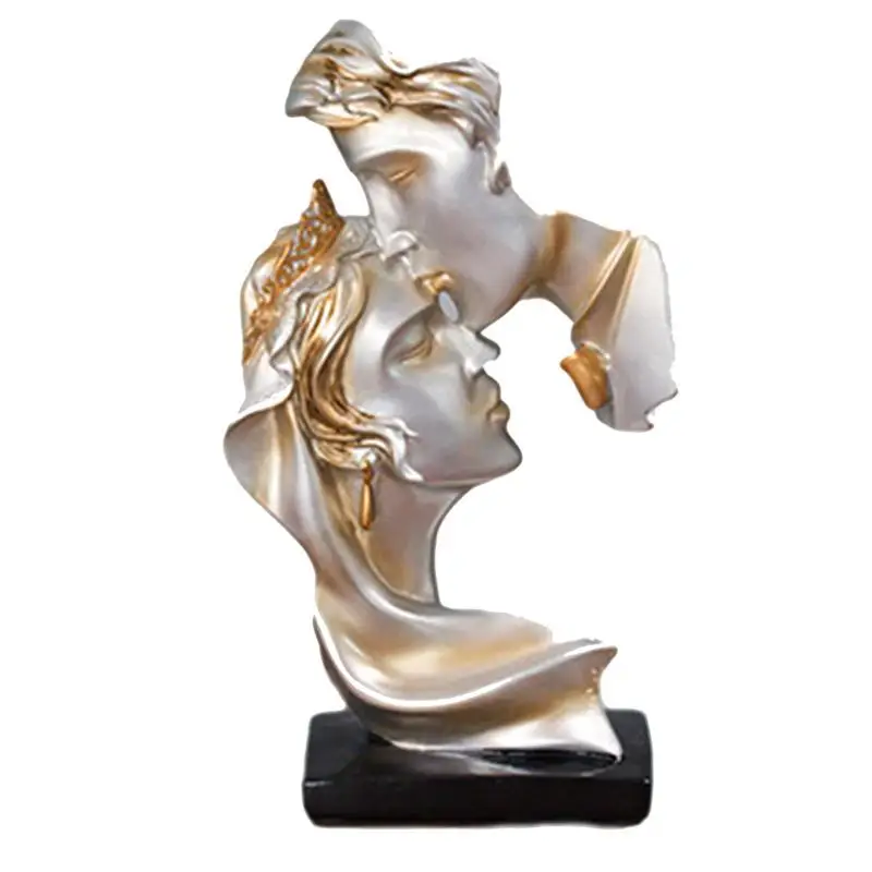 

Home Living Room Decoration Resin Sculpture Passionate Kiss Sculpture Lover Statues Valentine's Day Wedding Ornament Gift