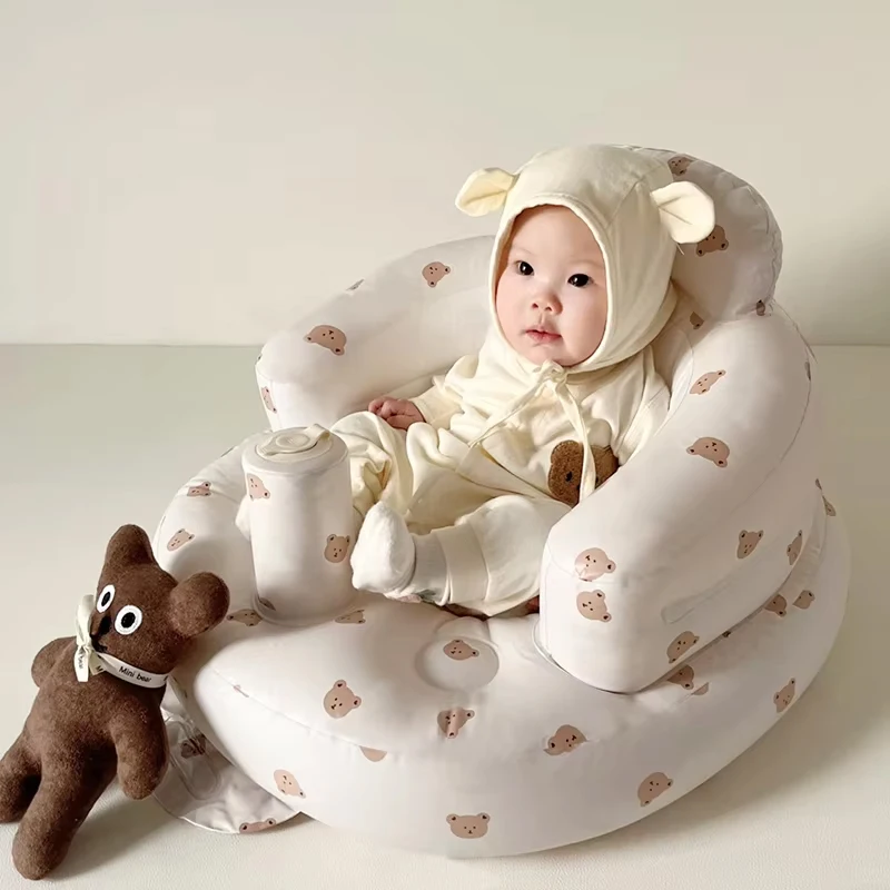 Inflatable Kids Sofa Inflatable Children's Sofa Portable Baby Chair Multifunctional Baby Bath Seat Lounger for Kids Beach Armchair Child Stool