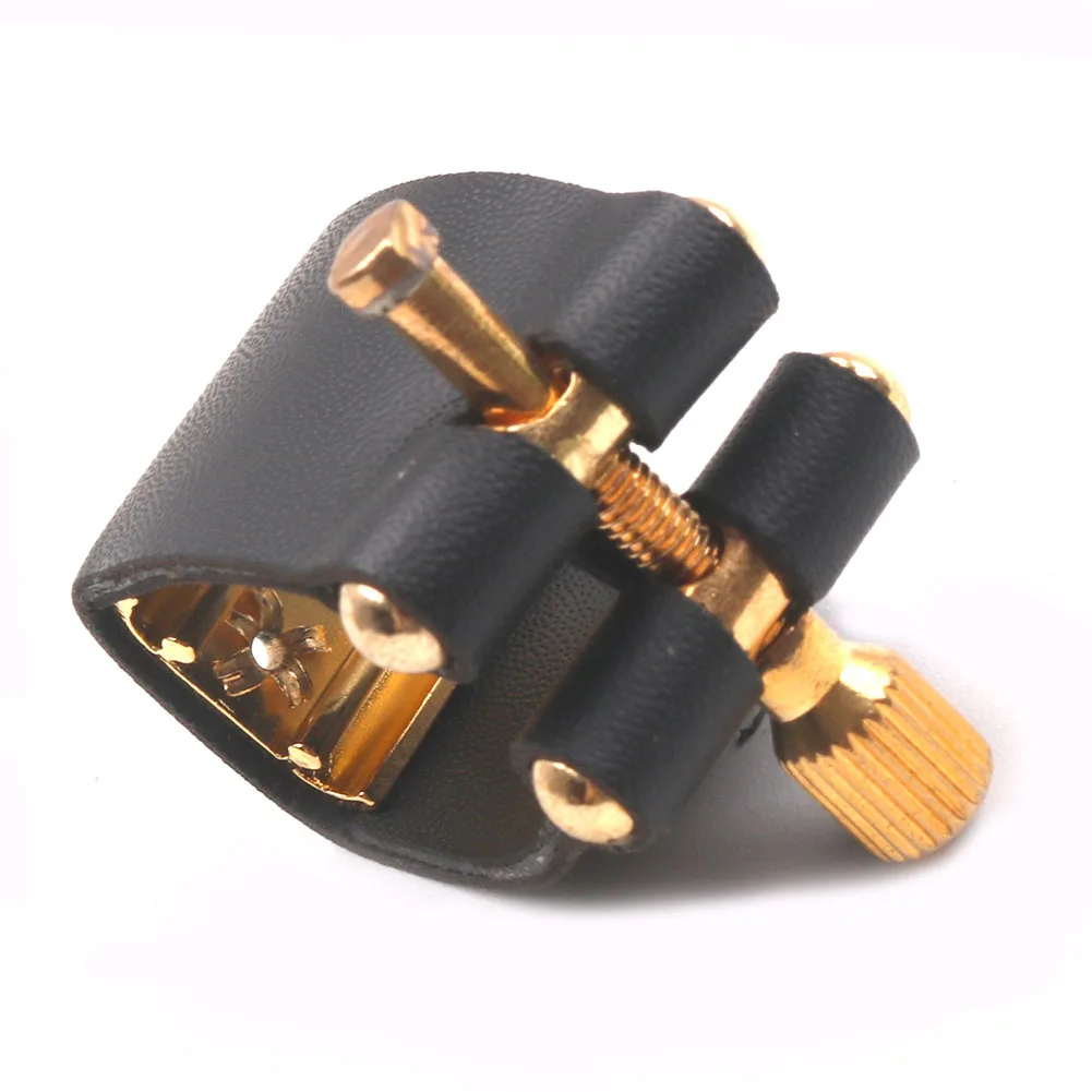 

Tenor Sax Mouthpiece Ligature Saxophone Accessories Black. Clip Fastener Leather Ligatures Mouthpiece PU Leather