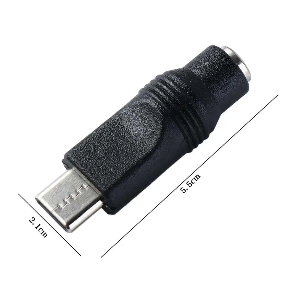Plug Adapter 1PC DC Power Adapter Converter 5.5x2.1mm Female Jack to USB Type C Male Connector