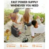 Portable Power Station with Hidden Folding Solar Panel, Self-charge & Pass-through Charging, 284Wh Battery Backup, AC 300W 3