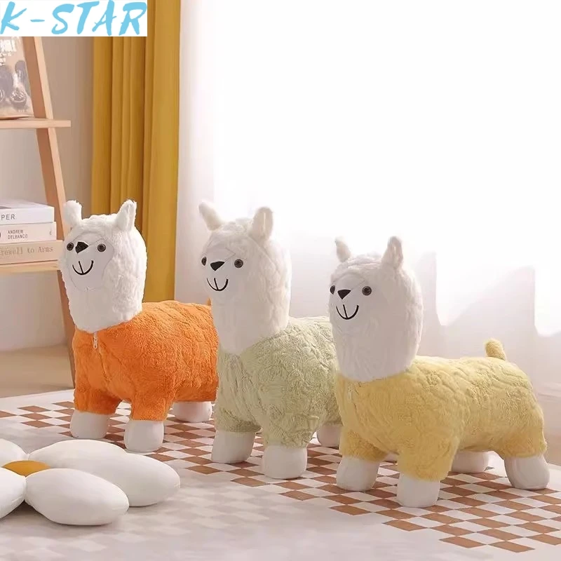 K-star Alpaca Stools Alpaca Chairs Children Stools Cartoon Household Decorations Shoe Changing Living Room Low folding stool