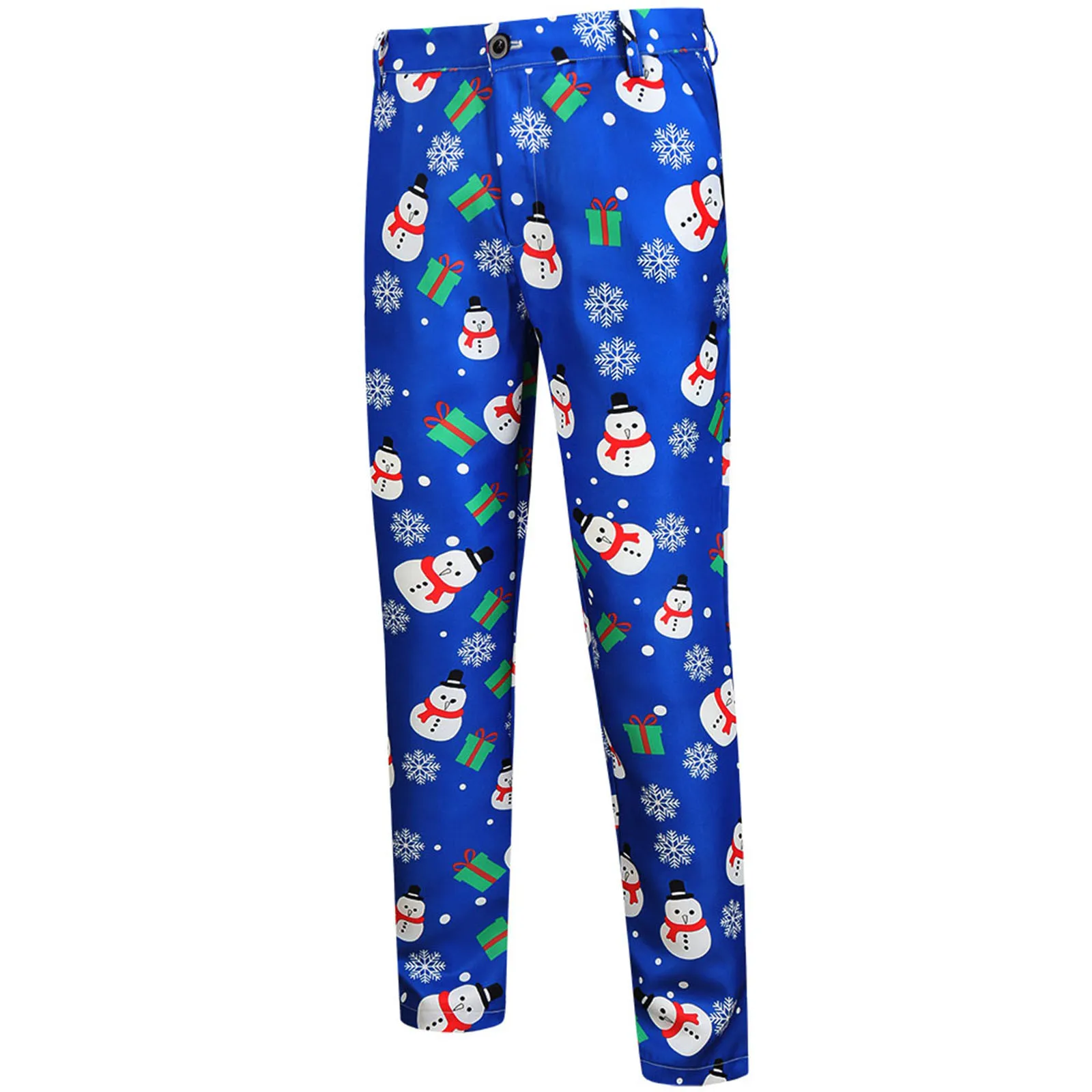 

Christmas Sweatpants Ugly Mens Santa Claus Print Trousers Oversize Wide Leg Blue Pantalones Xmas New Year Party Pants Male