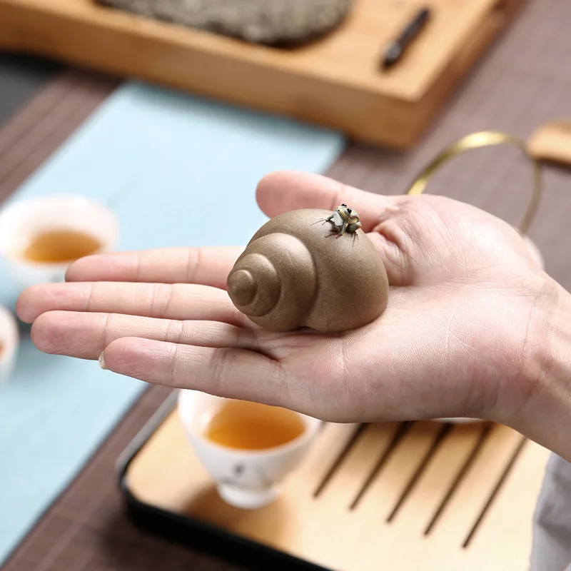 Chinese Purple Clay Tea Pets Frog Figurines Tea Accessories Crafts Home Car Decoration