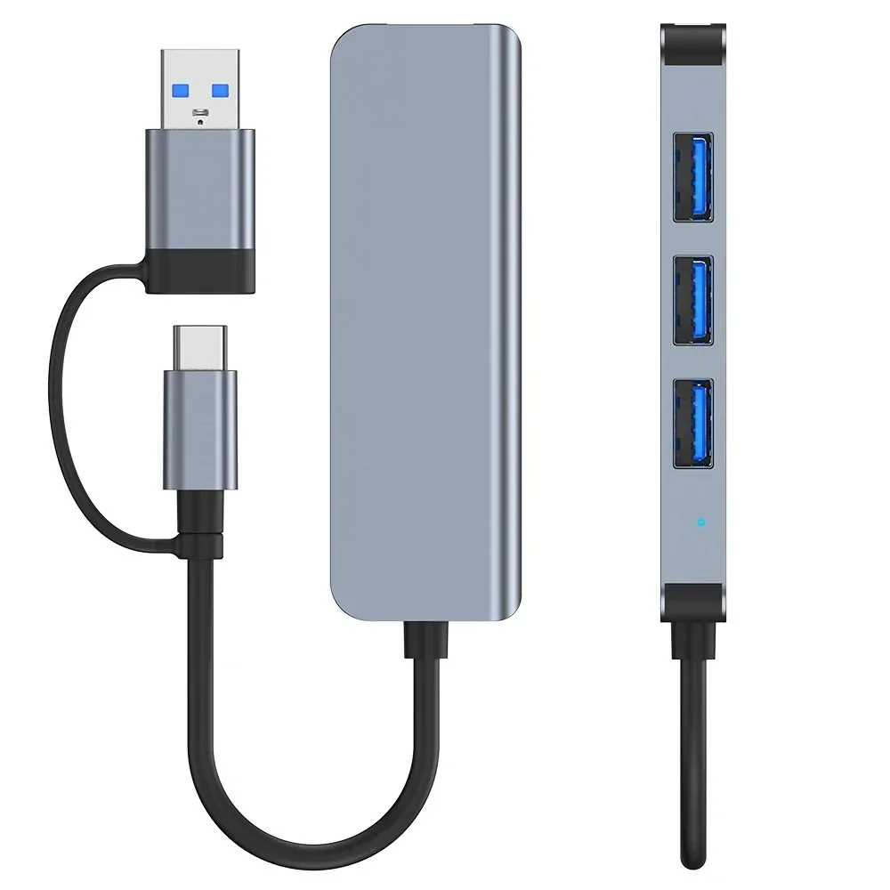 4-in-1 Docking Station Type C to USB Hub USB3.0 5gbps USB2.0 Compatible with MacBook Pro/Air Surface Pro PS4 XPS PC Flash Drive
