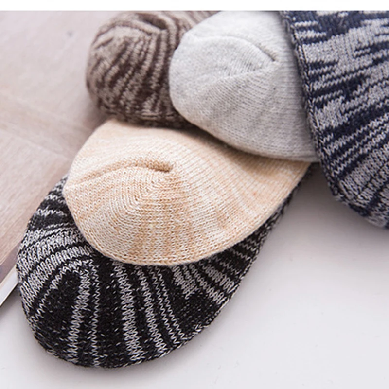 4 páry/sada pánských vlněných bavlněných ponožek se střední trubkou, vtipné vintage prodyšné ponožky pro muže, zimní teplé, zesílené, pro volný čas_voghion.com