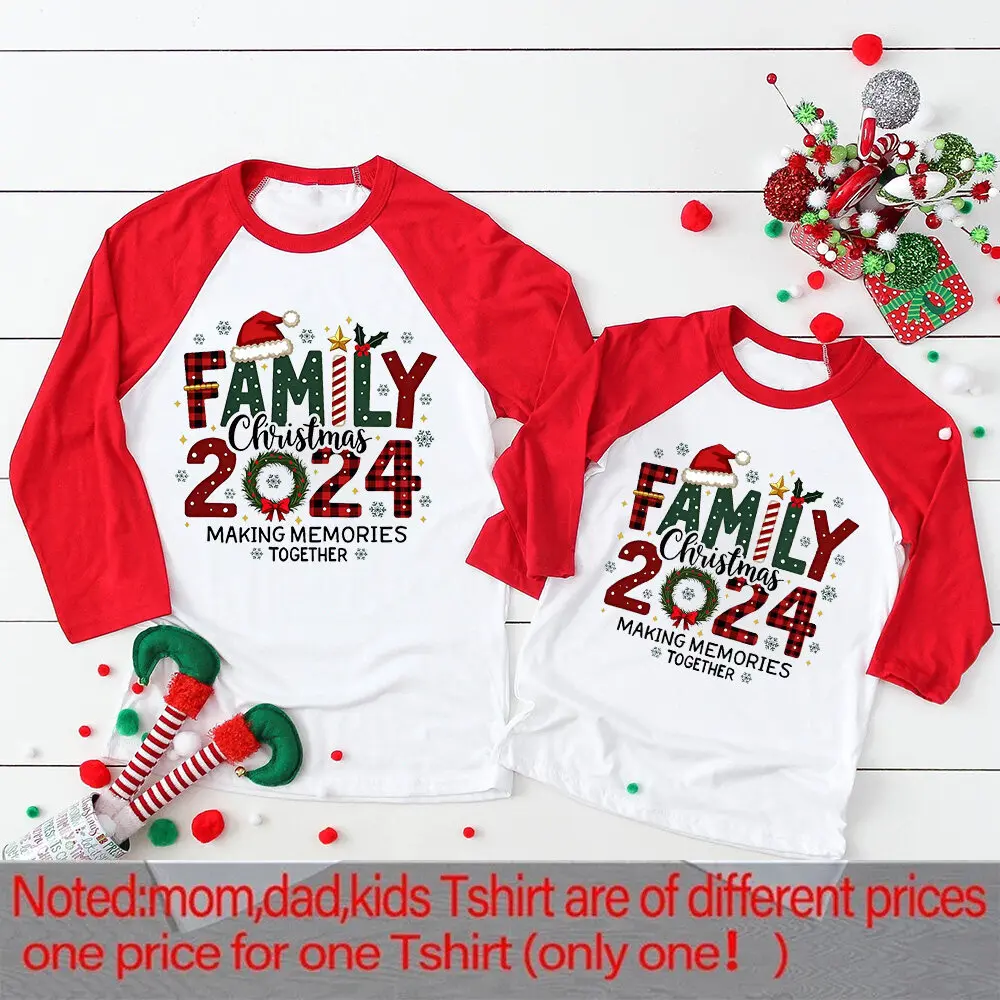 thumbnail image 1 of Camiseta de manga larga con estampado familiar para Navidad 2024, ropa a juego para madre, padre, hija e hijo, 1 of 5