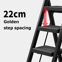 2-3-4 Step Ladder Lightweight Folding Step Stool Wide Anti-Slip Pedal 150kg load Household Office Portable Stepladder 5