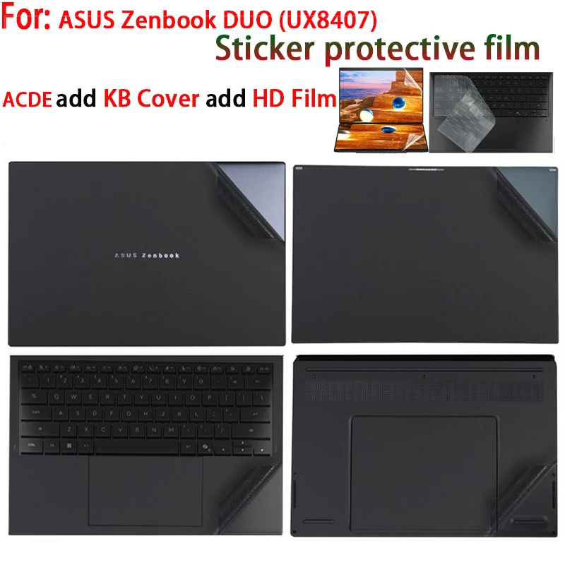 새로운 ASUS Zenbook DUO UX8407 스티커 보호 필름 노트북 쉘 필름 바디 필름 키보드 필름 스크린 보호 필름