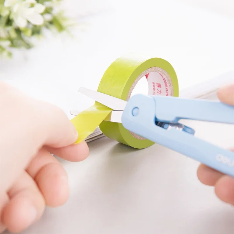 Deli Small Retractable Scissors Portable Mini Scissors Candy Color Folding Multifunctional Office School Supplies 1 Pcs stationery scissors soft handle scissors portable scissors cutter