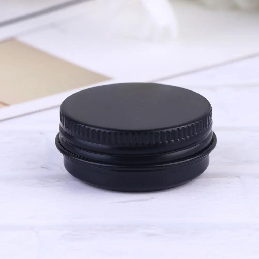 

10 Pcs Bottled in Black Aluminum Box Food Containers with Lids Cosmetics Lip Balm Small Metal Tins Aluminium Jars Sample