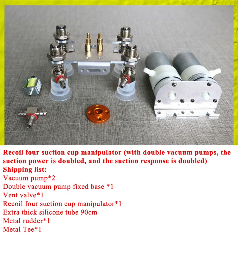 Robot DIY Kit Robot Arm Kit Large Manipulator Suction Cup Robot Arm Vacuum Pump Suction Cup Robotic Claw Hand Gripper DIY Kit Air Pump Arduino Robot Kit