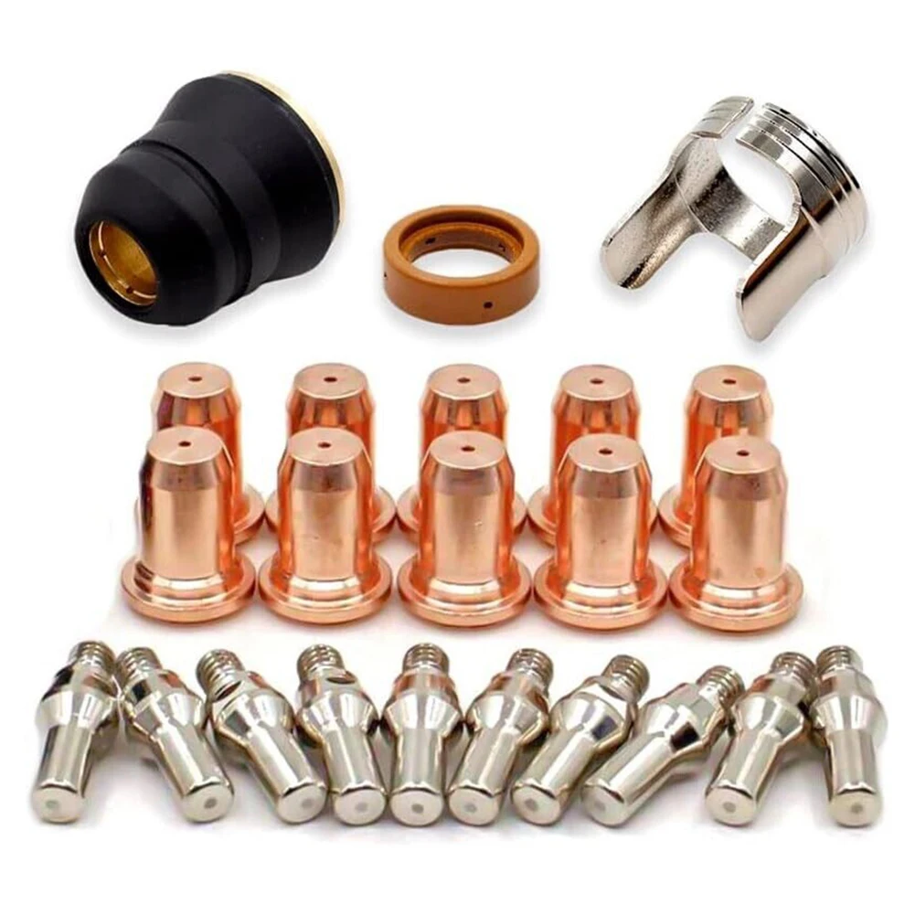 

23pcs IPT-60 PT-60 IPT-40 PT40 Plasma Cutting Torch Tip 1.0mm 51313 Electrode 52582 Plasma Cutting Flashlight Plasma Cutting