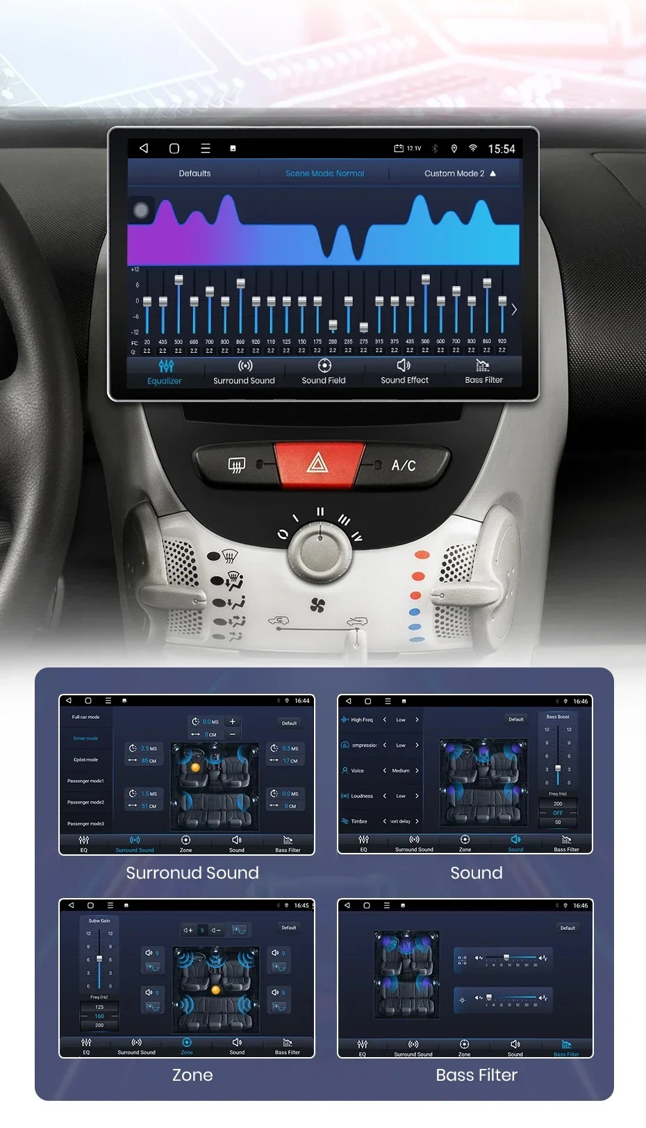 2K QLED Bildschirm Auto Radio Für Peugeot 107 Toyota Aygo Citroen C1 2005 Drahtlose CarPlay Android Auto Multimedia autoradio – Detail 16