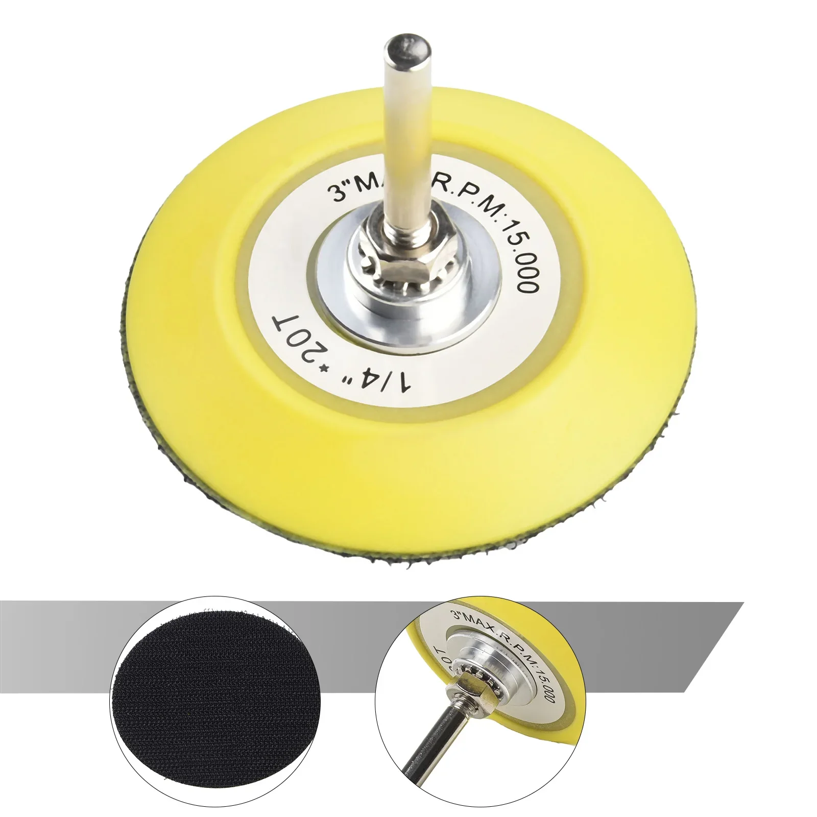 

3 Inch Abrasive Tools 1/4-20 Male Thread Sanding Pad Plate Polishing Sanding Disc Pneumatic Sander Backing Pads Sticky Disk