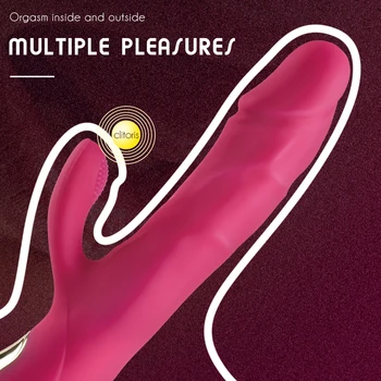 Heating Thrusting Dildo Double Vibrators for Women Clitoris Stimulator Adult Sexy Toys Masturbators Wand Couple Sex Machine 3