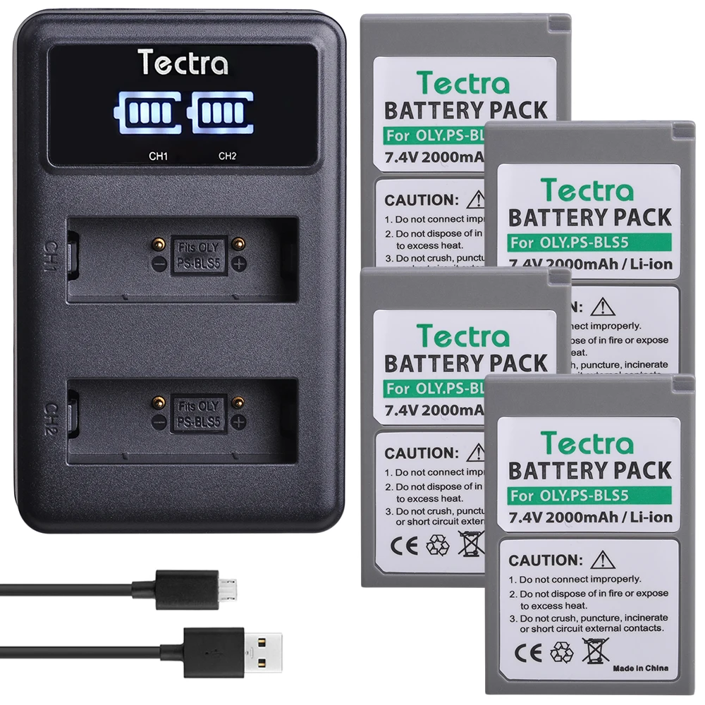 Bls-5 Bls-50 Ps-Bls5 Battery + Led Charger For Olympus Om-D E-M10 Mark Ii,Iii, Pen E-Pl2, E-Pl5, E-Pl6, E-Pl7, E-Pm2, Stylus 1