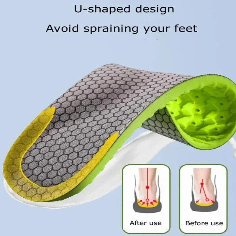 1 pair Soft breathable highly elastic sports insole Arch support orthotic insole Relieve leg fatigue insole Shoe accessories
