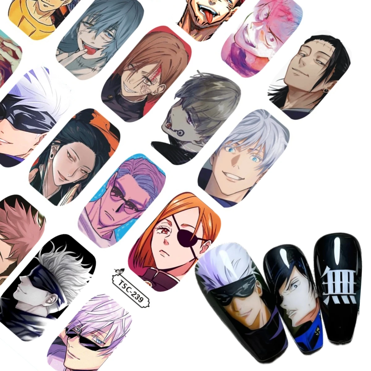 TSC-239 Newest Jujutsu Kaisen Nanami Kento Geto Suguru 3d Nail Art Stickers Nail Decal Stamp Slider
