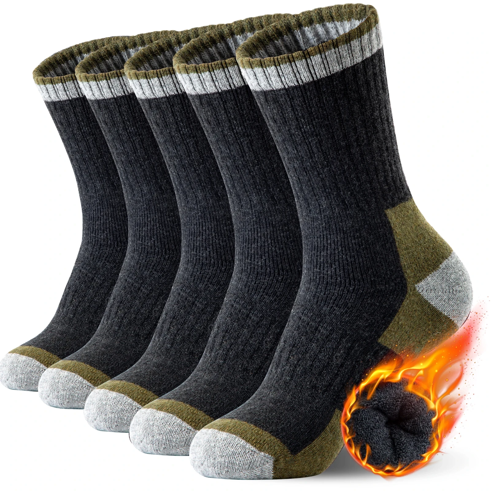 5 Pairs-Deep Grey