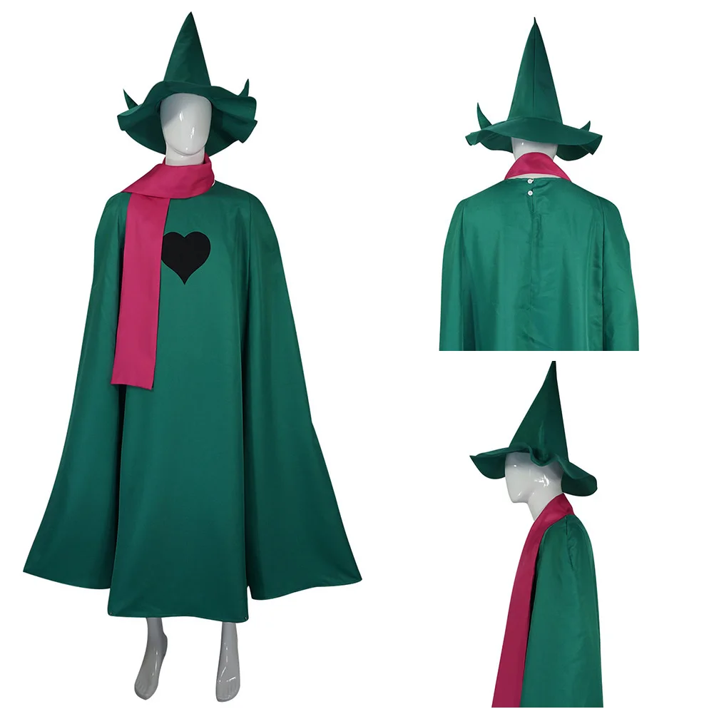 

Deltarune Ralsei Cosplay Costume Adult Robe Cloak Hat Outfits Halloween Carnival Suit