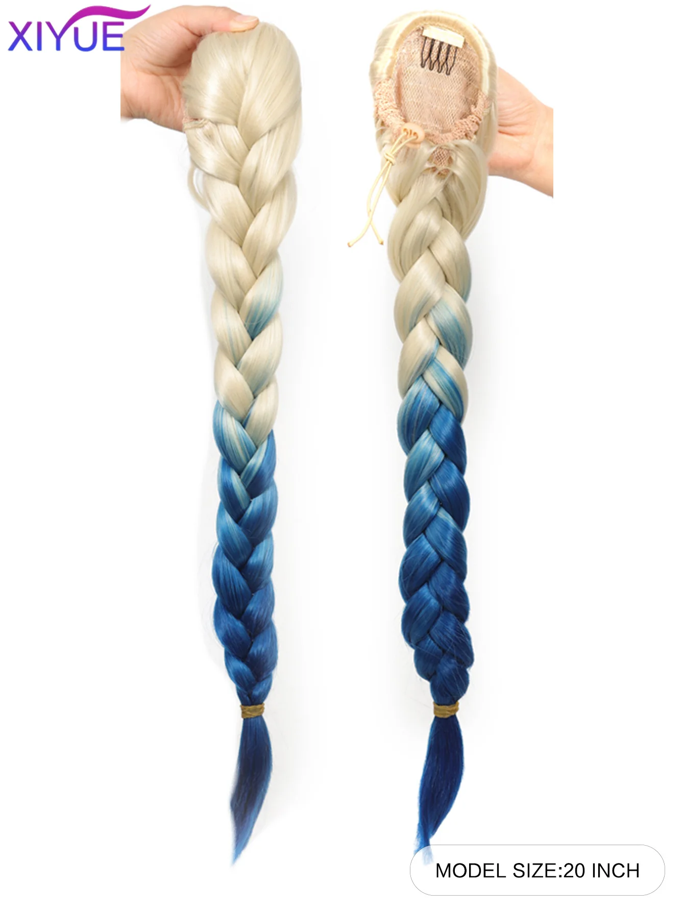 Synthetic Long Drawstring Gradient Ponytail Ponytail Hair Extensions Heat Resistant Pony Tail Hair piece For Women Daily Party