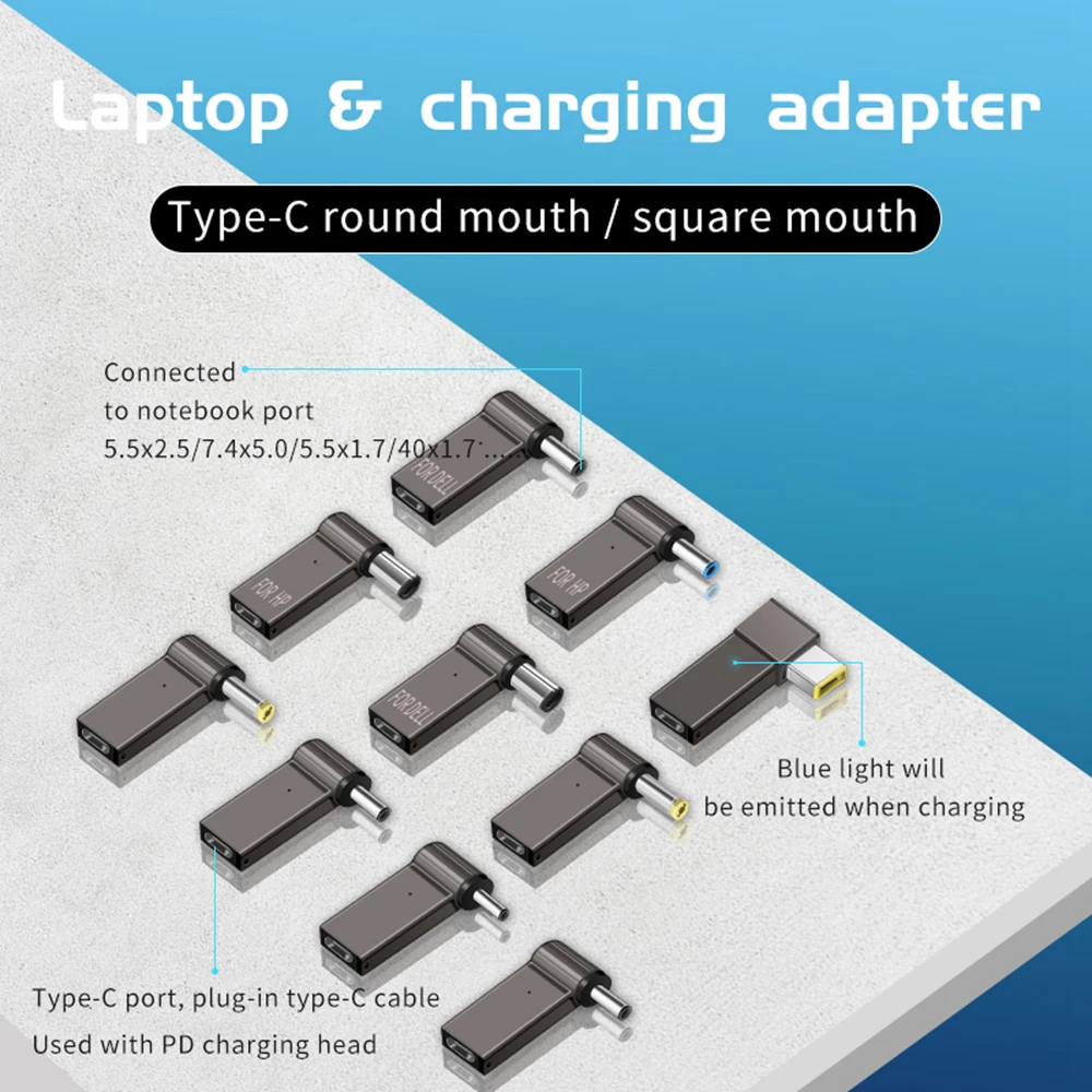 Adaptador de Carregador Portátil Tipo-c Fêmea para dc Masculino Jack Plug de Conversão para hp Dell Notebook pd 100w 5a Charge Converter - Imagem 6
