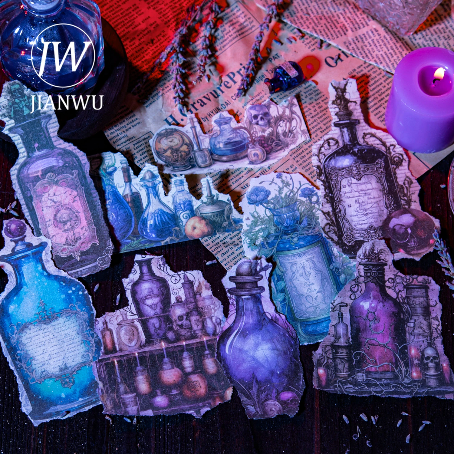 

JIANWU 30 листов, серия волшебных зельй, винтажный, темный, ландшафтный, коллаж, материал, бумага, творческий, «сделай сам», нежелательный журнал, канцелярские принадлежности