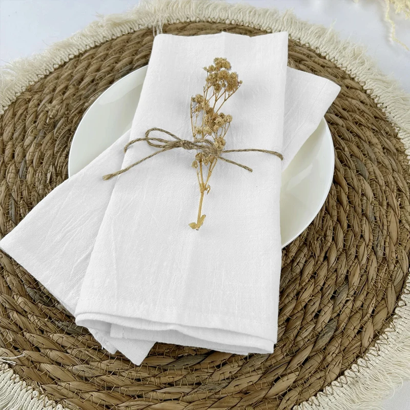 Set Of 6/12/24 40x40cm Table Cloth Napkins Durable Polyester Thicken Placemat Reusable for Kitchen Dining Wedding Decoration