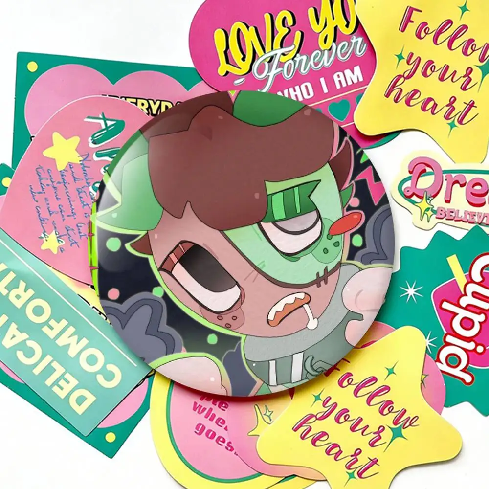 Sprout D-Dandys Collectible Badge Set - Round Fan Souvenir Brooches