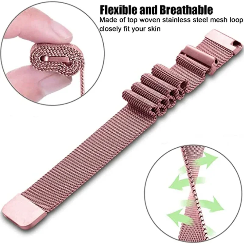 Elegant Metal Milanese Strap - 20mm/22mm - Comfortable Bracelet in Silver