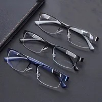 Lunettes de myopie d'affaires pour hommes unisexe classique demi-monture lunettes de Prescription rétro moins dioptrie lunettes myopes 0 à-4.0 3