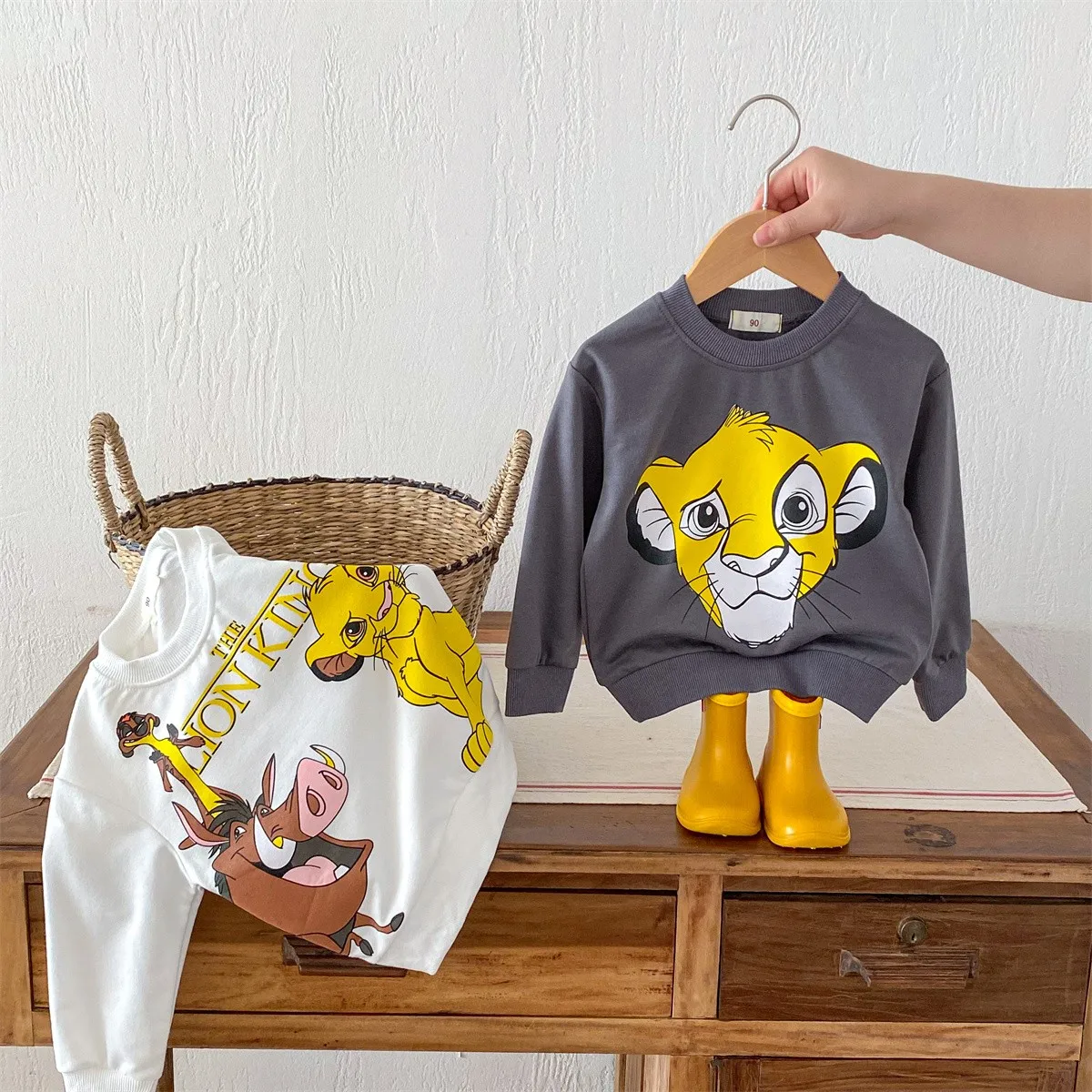 Potdemiel Kids Cartoon Animals Graphic The Lion King Simba Hoodies Printed Sweatshirt for Boys Girls Children Tops Clothes girl sweatshirt kids sweatshirt