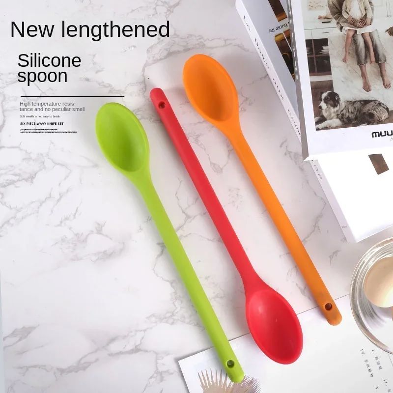 silicone spoon dense spoon long handle shovel cooking utensils household kitchen utensils