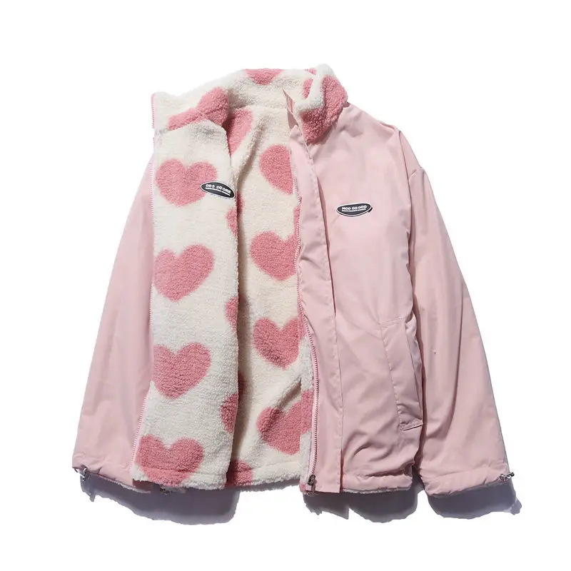 Double-Sided Style Love Lambswool Women's Couple Jacket - true deals club