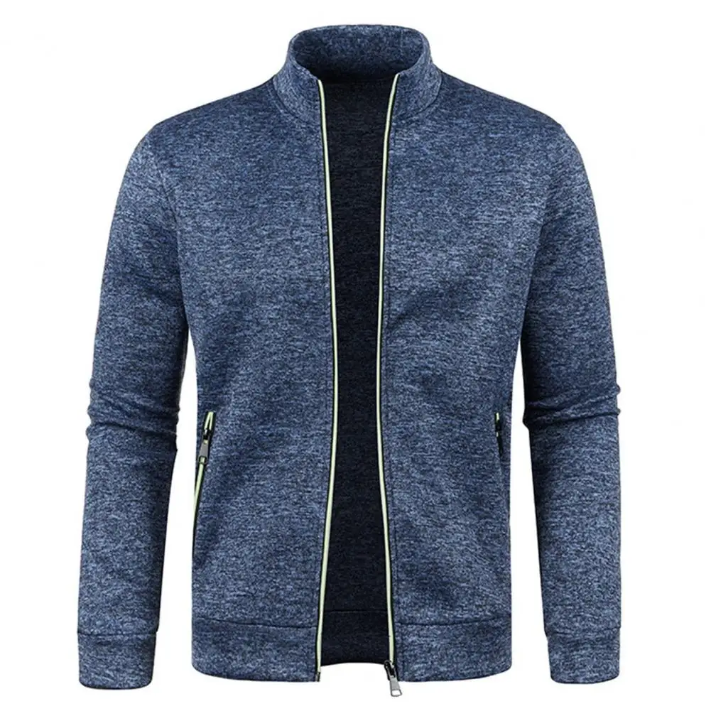 

Neck Protection Men Coat Stylish Men's Winter Coat Stand Collar Neck Protection Zip Up Warm Elastic Casual Sweatshirt Jacket Men