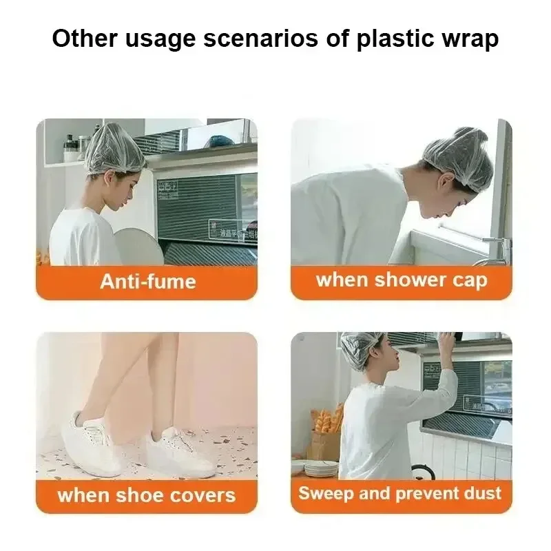100/200/300 Pcs Disposable Shower Cap for Extension Clear Beauty Hair Hat Shower Cap Elastic Mesh Shape Waterproof Bath Hat 5