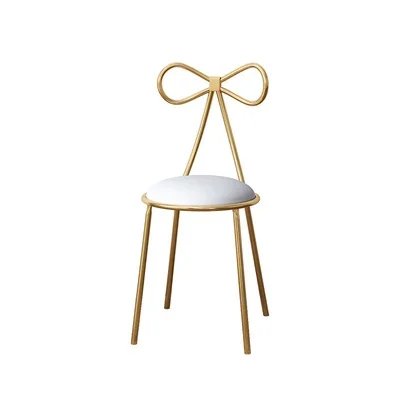 

Nordic Dining Chair for the Kitchen Simple Modern Backrest Creative Bow Makeup Wrought Iron Chair Restaurant Chairs