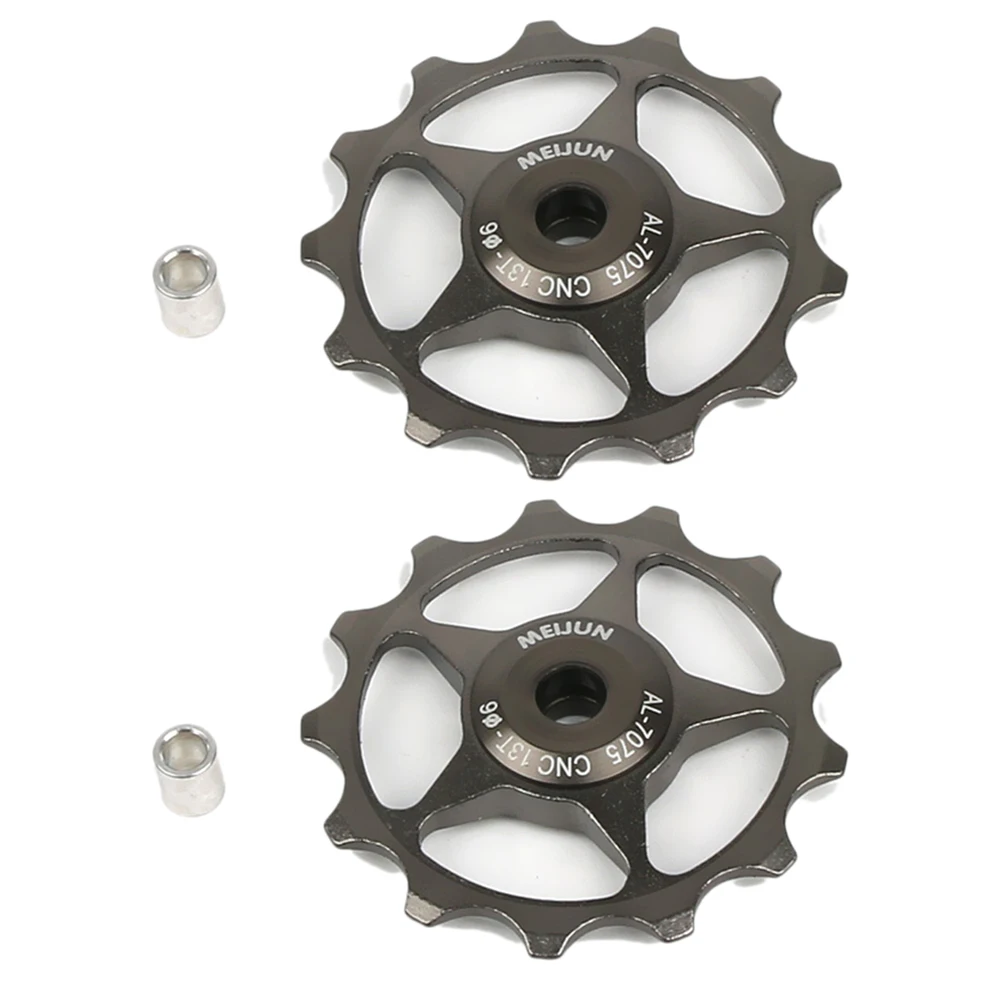 Meijun 2Pcs Mtb Mountain Road Bikes Biciclette 13T Deragliatore Posteriore Puleggia Rullo Folle Cuscinetto Jockey Wheel Parts Titanio