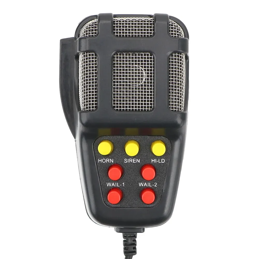 Car Siren Horn Mic PA System Emergency Amplifier Hooter Speakers Loud Police Siren Air Horn Megaphone Tone 12V 100W Car Warning Alarm