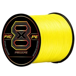 Premium PROXPE X8 Strands Multifilament Braided Fishing Line - Durable & Versatile for Carp and Sea Spinning (Yellow)