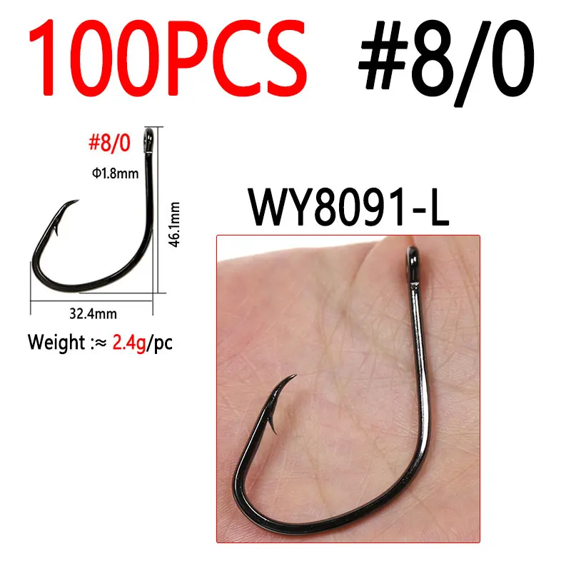 Circle Fishing Hooks Saltwater  Light Circle Hooks Saltwater - 100pcs 1/0  8/0 Light - Aliexpress