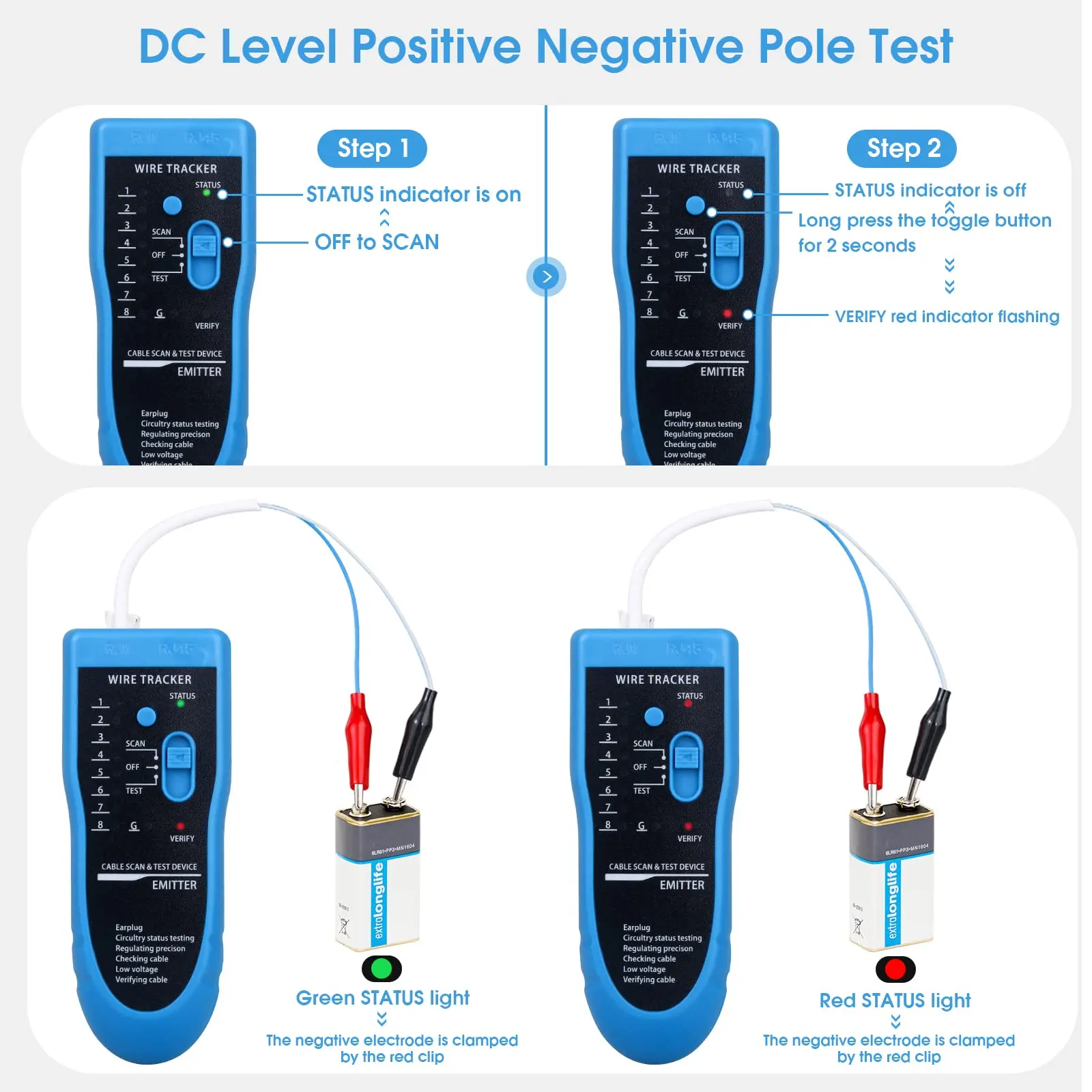 LAN Network Cable Tester Cat5 Cat6 RJ45 UTP STP Line Finder Telephone Wire Track