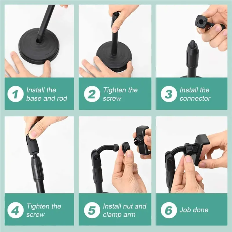 Phone Holder Multifunctional Mobile Phone Bracket Live Broadcast Bracket Adjustable Height Telescopic Portable Live