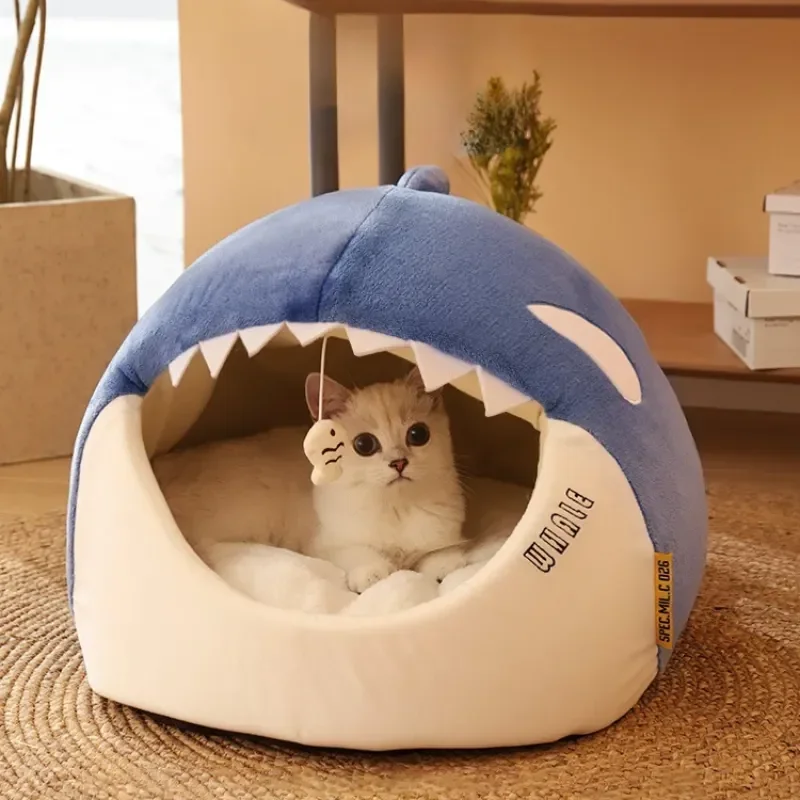 

Съемная Лежанка для кошек и собак в форме Кита, моющаяся мягкая удобная Всесезонная палатка для кошек
